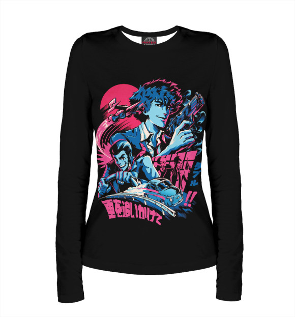 Женский лонгслив с изображением Ковбой бибоп цвета Белый