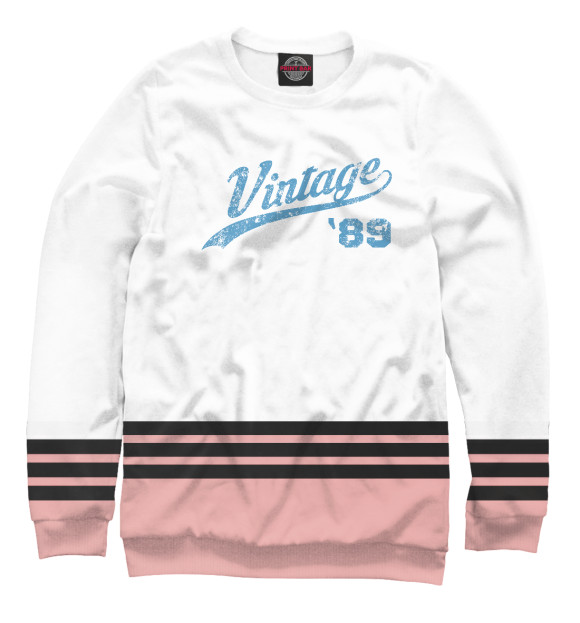 Свитшот для мальчиков с изображением Vintage 89 цвета Белый