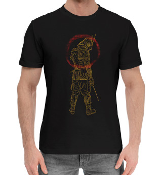 Мужская хлопковая футболка Самурай лайн-арт