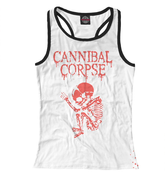 Женская майка-борцовка с притом Cannibal Corpse цвета Белый Женская майка-борцовка с изображением Cannibal Corpse цвета Белый