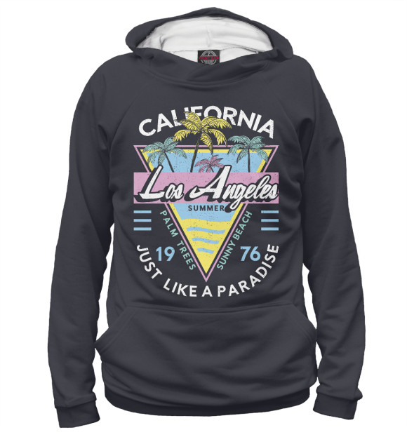 Мужское худи с изображением California цвета Белый