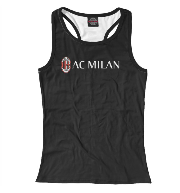 Женская майка-борцовка с изображением AC Milan цвета Белый