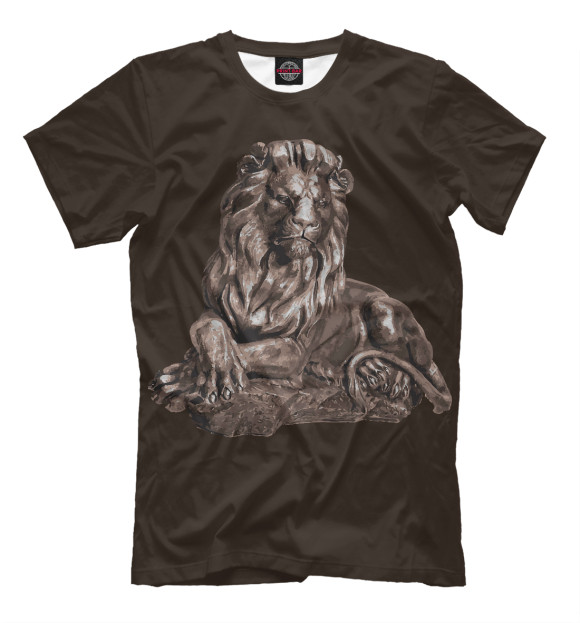 Мужская футболка с изображением Шоколадный лев цвета Белый
