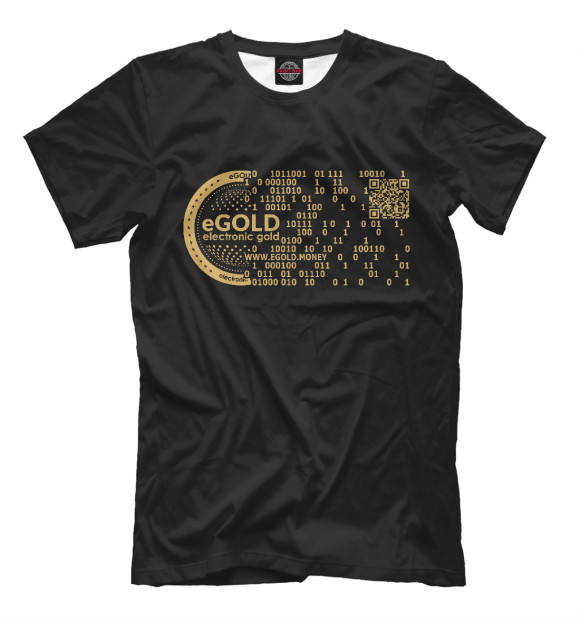 Мужская футболка с изображением Gold stablecoin eGOLD цвета Белый