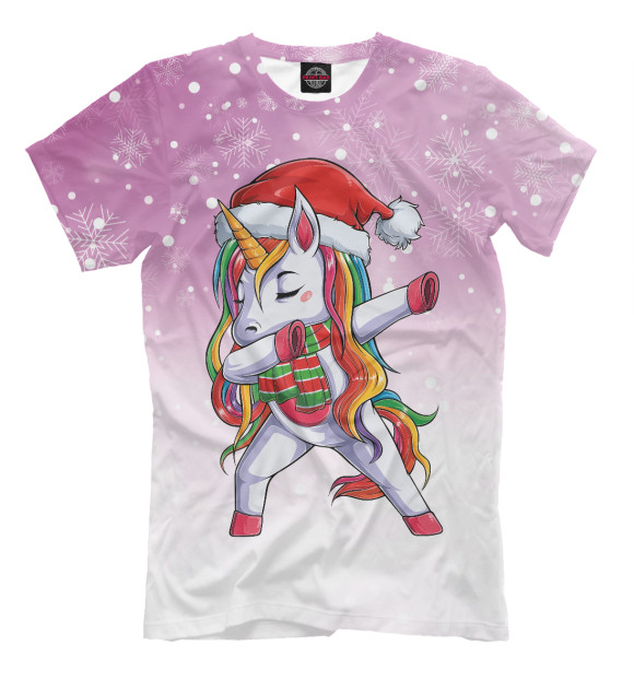 Футболка для мальчиков с изображением Xmas Unicorn Dabbing цвета Белый