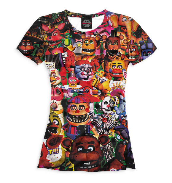 Женская футболка с изображением fnaf цвета Белый