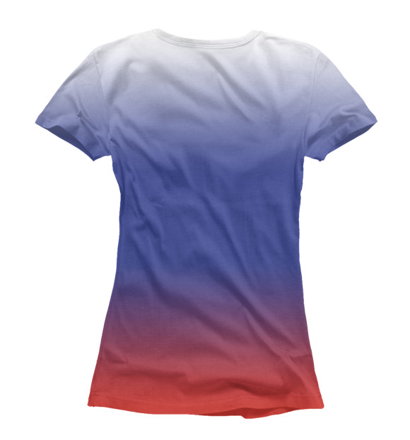 Женская футболка с изображением Russia (звёзды) цвета Белый