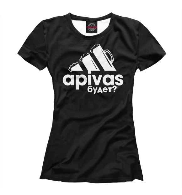 Женская футболка с изображением APIVAS цвета Белый