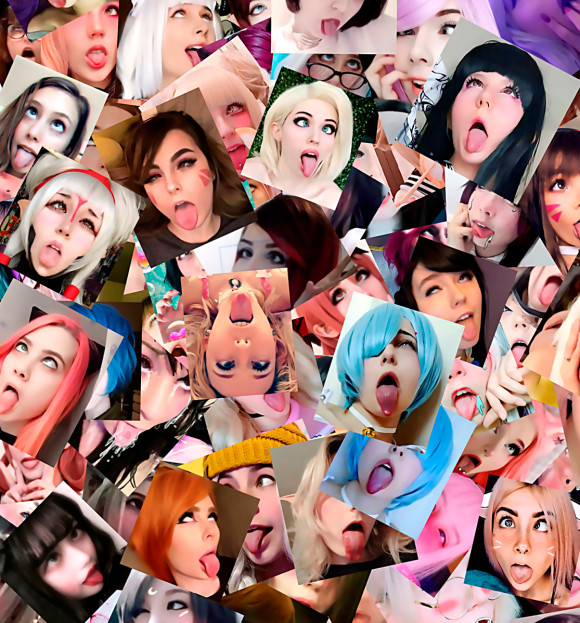Женская футболка с изображением Real 3D Ahegao cosplay цвета Белый