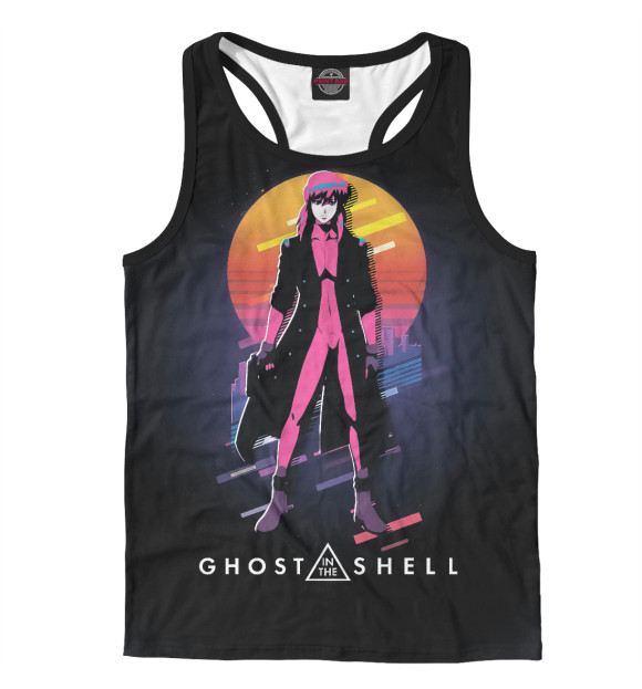 Мужская майка-борцовка с изображением Призрак в доспехах цвета Белый