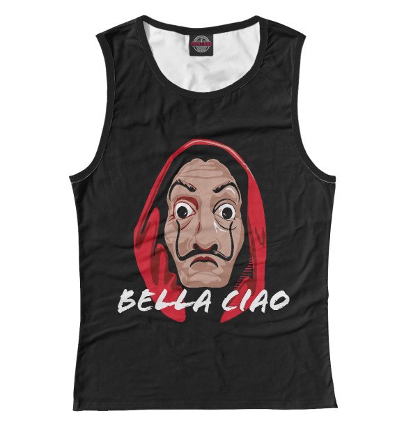 Майка для девочки с притом Бумажный Дом цвета Белый Майка для девочки с изображением Бумажный Дом цвета Белый