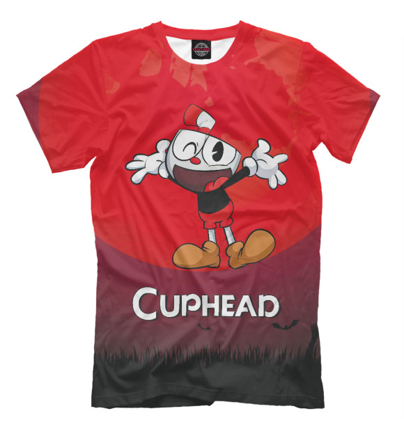 Мужская футболка с изображением Cuphead цвета Белый