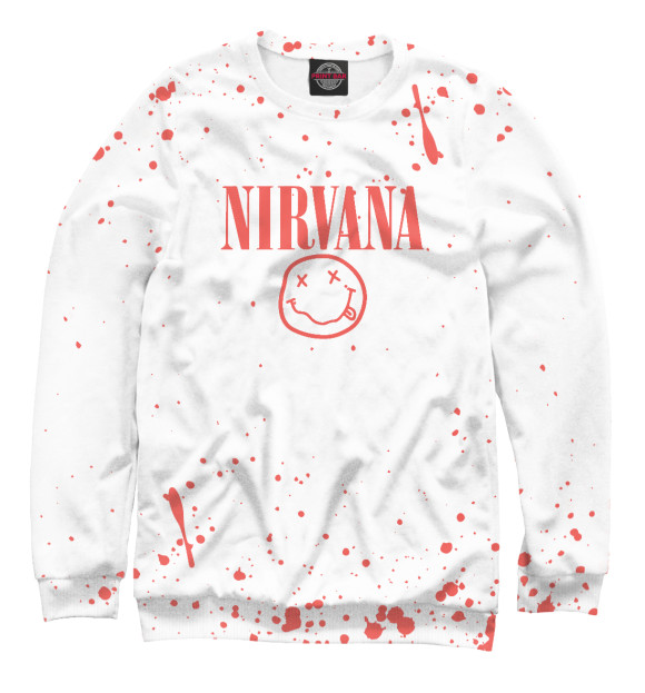 Свитшот для мальчиков с изображением Nirvana цвета Белый