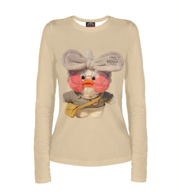 Женский лонгслив с изображением Утя уточка Лалафанфан цвета Белый