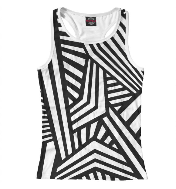 Женская майка-борцовка с изображением Геометрия / Абстракция цвета Белый