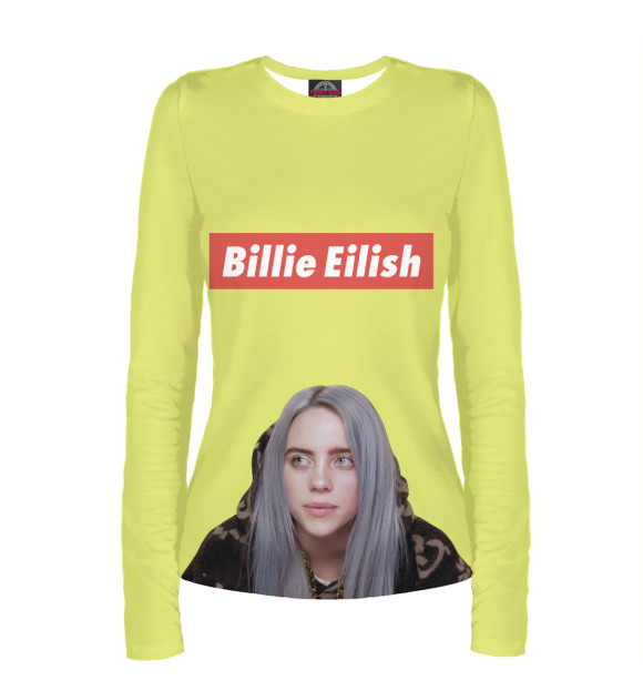 Женский лонгслив с изображением Billie Eilish цвета Белый