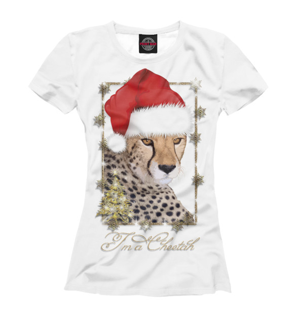 Женская футболка с изображением I'm a Cheetah. Gerda цвета Белый