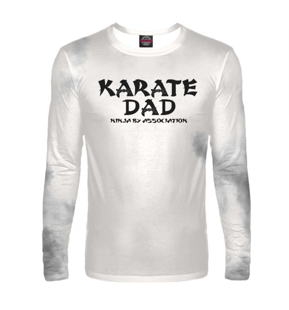 Мужской лонгслив с изображением Karate Dad Tee цвета Белый