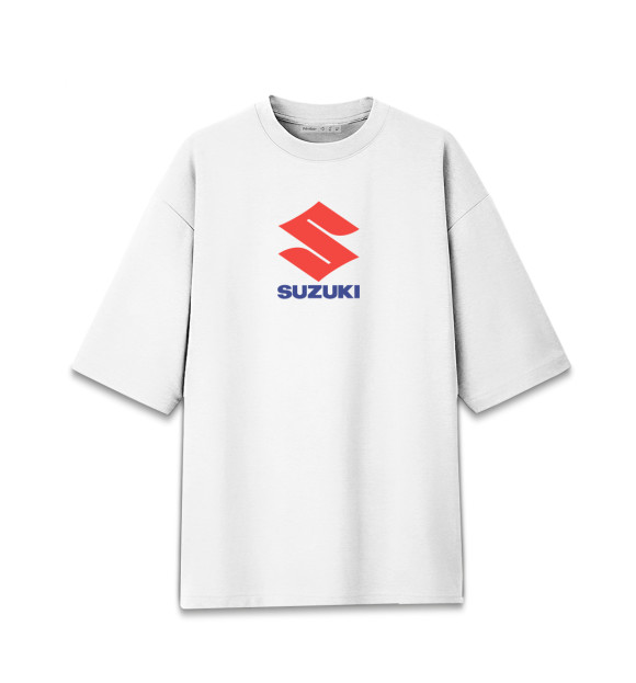 Женская футболка оверсайз с изображением Suzuki цвета Белый