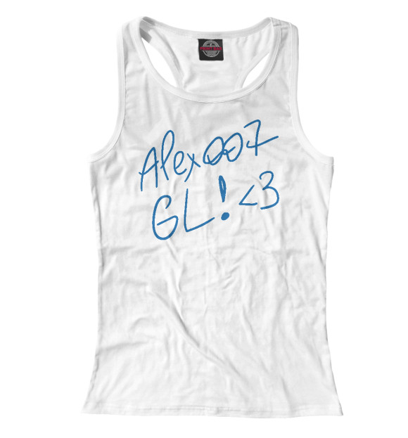 Женская майка-борцовка с изображением ALEX007: GL цвета Белый
