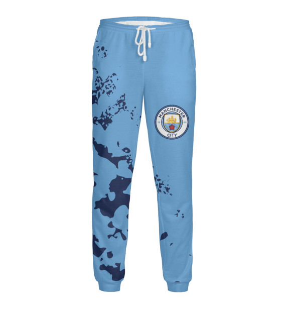 Мужские спортивные штаны с изображением Manchester City / Манчестер Сити цвета Белый