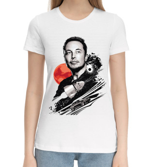 Женская хлопковая футболка Илон Маск