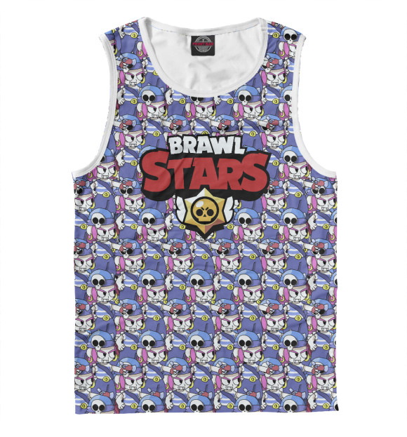 Мужская майка с изображением Brawl Stars цвета Белый