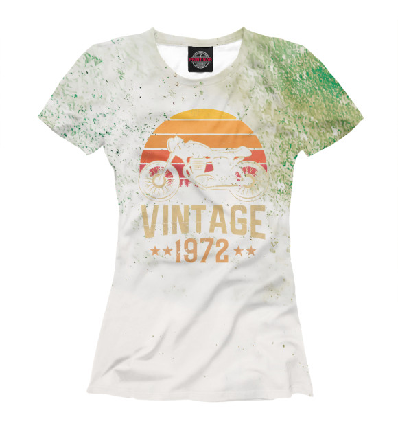 Женская футболка с изображением Vintage 1972 Retro цвета Белый
