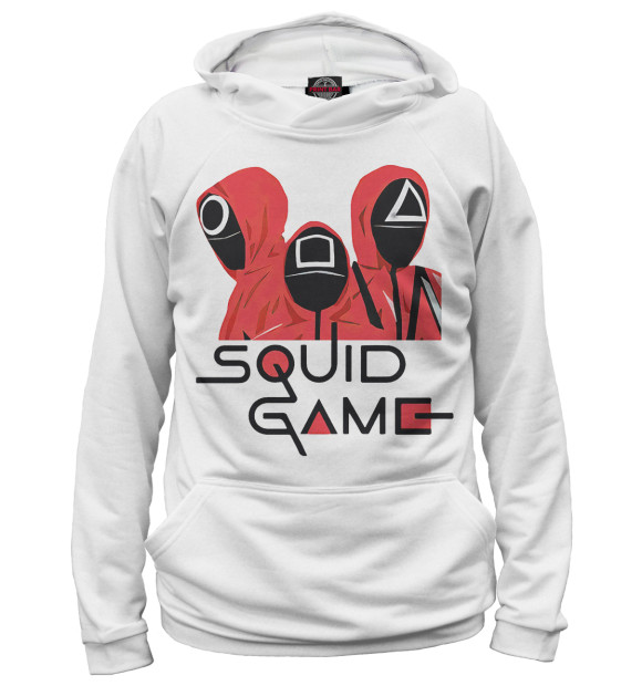 Женское худи с изображением Игра в кальмара цвета Белый