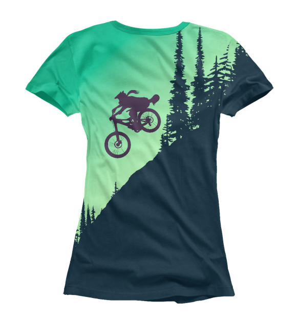 Женская футболка с изображением MTB Downhill цвета Белый