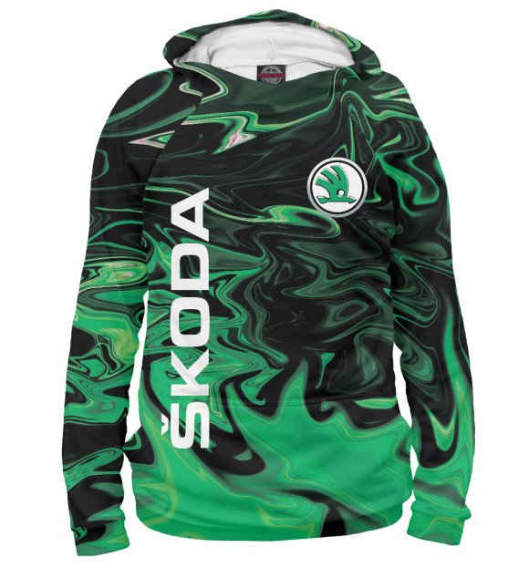 Женское худи с изображением Skoda цвета Белый