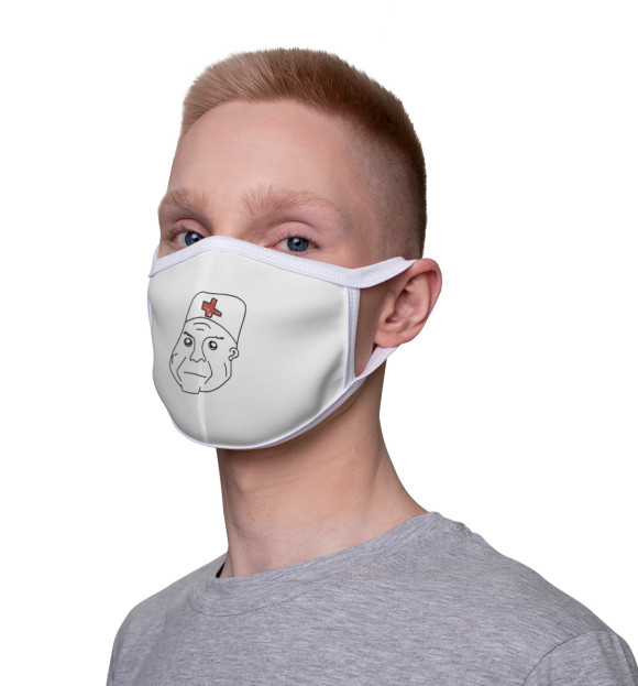 Маска тканевая с изображением Врач цвета Белый