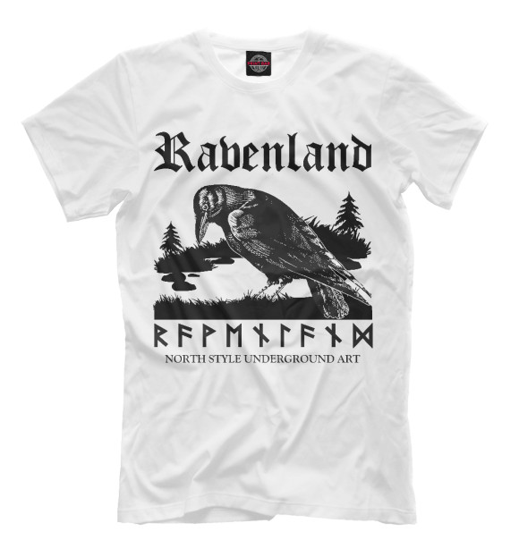 Мужская футболка с изображением Ravenland цвета Белый