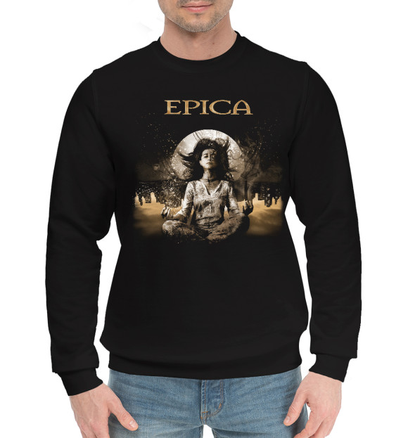 Мужской хлопковый свитшот с изображением Epica цвета Черный