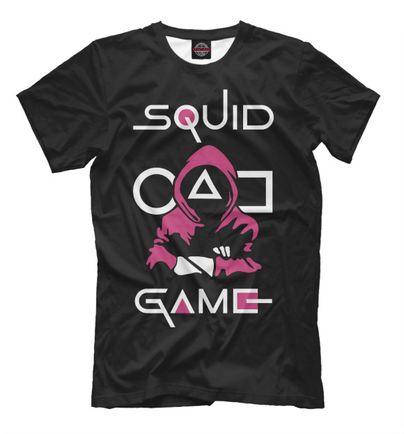 Мужская футболка с изображением Squid game: guard-killer цвета Белый