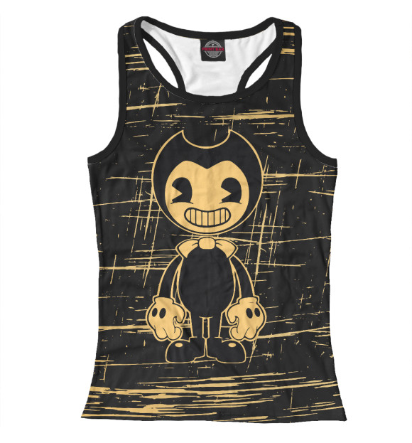 Женская майка-борцовка с изображением Bendy and the ink machine цвета Белый