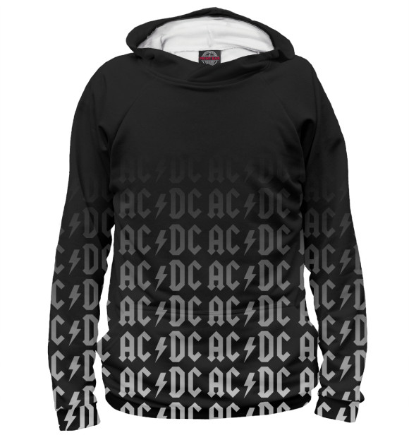 Женское худи с изображением AC/DC цвета Белый