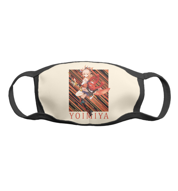 Маска тканевая с изображением Ёимия геншин импакт цвета Белый