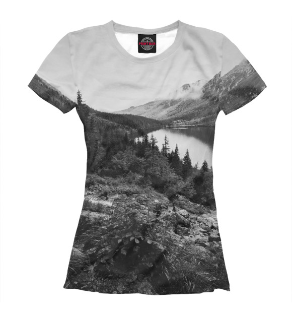 Женская футболка с изображением Лес цвета Белый