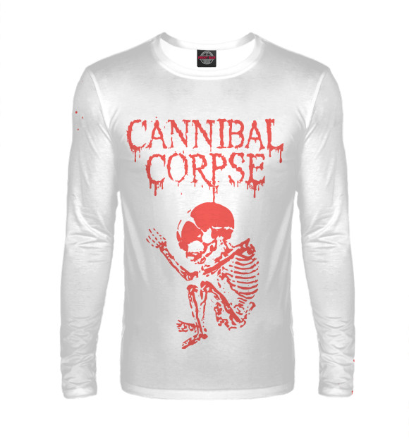 Мужской лонгслив с изображением Cannibal Corpse цвета Белый