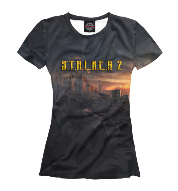 Футболка для девочек с изображением STALKER 2 цвета Белый