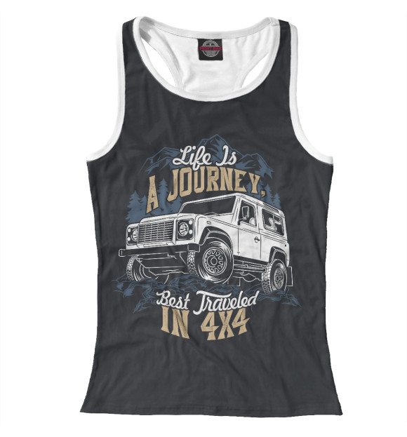 Женская майка-борцовка с изображением Жизнь - это путешествие! цвета Белый