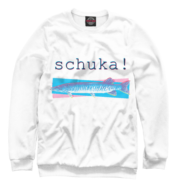 Свитшот для девочек с изображением Schuka! цвета Белый