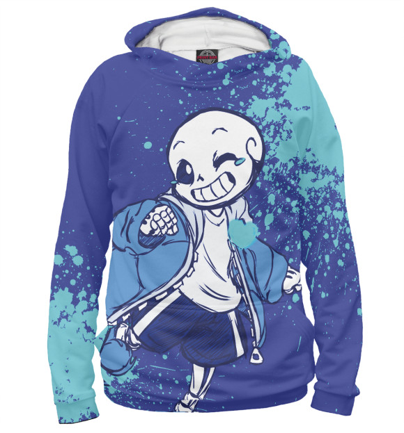 Женское худи с изображением Undertale Sans цвета Белый