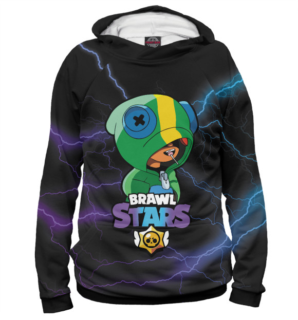 Женское худи с изображением Brawl Stars LEON цвета Белый