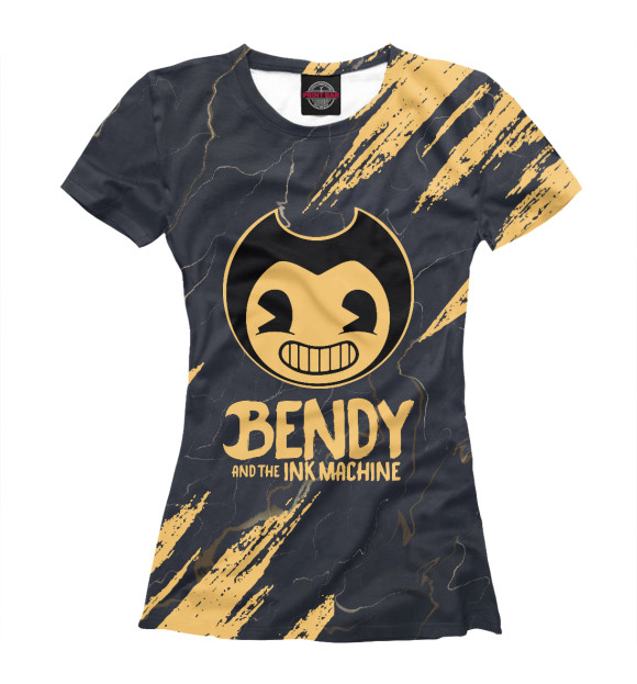 Футболка для девочек с изображением Bendy and the ink machine цвета Белый