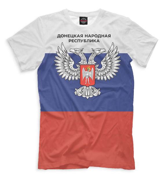Мужская футболка с изображением Донецкая Народная Республика цвета Белый