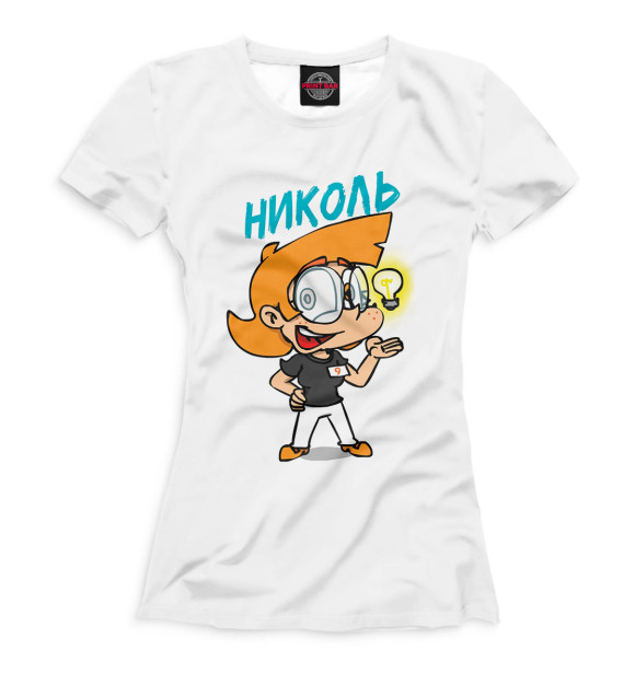Женская футболка с изображением Николь цвета Белый