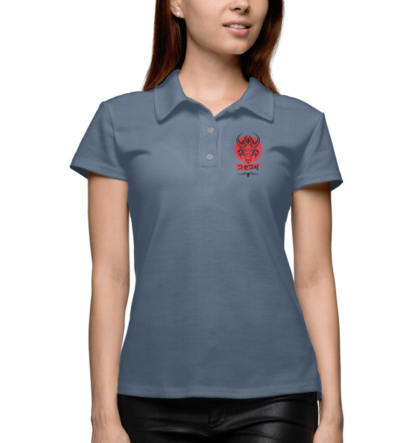 Женское поло с изображением Дракон 2024 цвета Белый