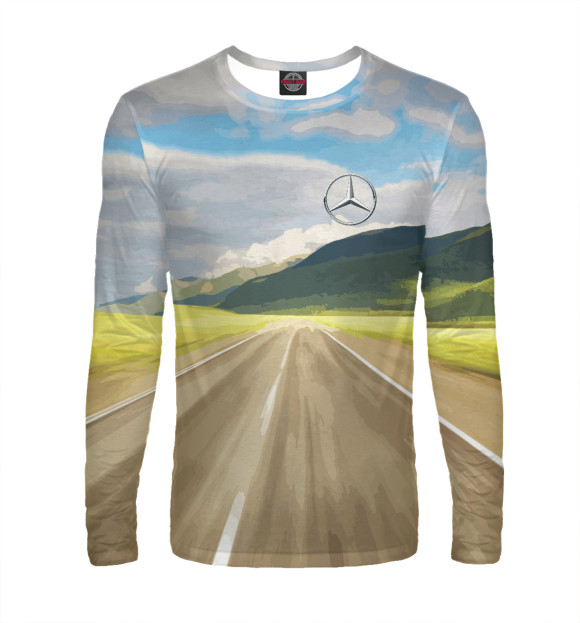 Мужской лонгслив с изображением Highway цвета Белый